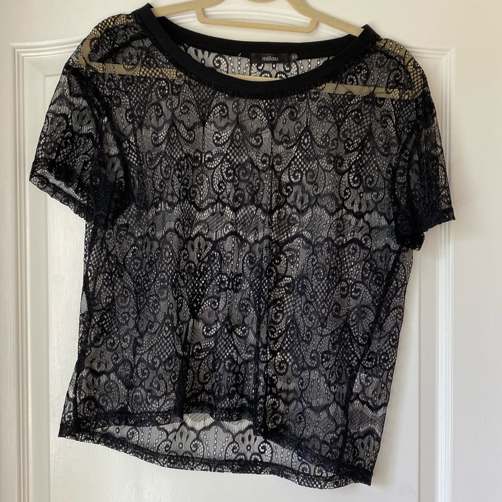 LF short sleeve lace top